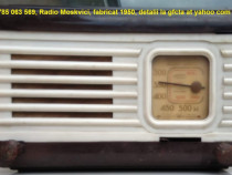 Radio Moskvici, fabricat 1950, detalii la gfcta at yahoo