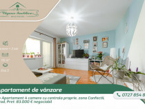 Apartament 4 camere cu centrala proprie ,zona Confecții, Ar