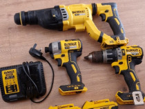 Set 3 scule Dewalt, acumulatori 5Ah, incarcator