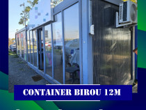 Container birou 12 m - RATE FIXE/Clima/Termopane/Instalatie electrica