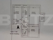 Apartament decomandat cu 3 camere, 48 mp, zona Mircea cel B?