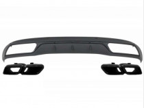 Difuzor & Ornamente Toba - Mercedes W205 Clasa C Sedan Evacuare Neagra