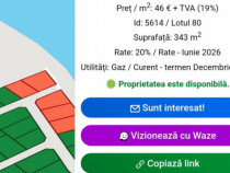 Spre vanzare teren intravilan cu utilități JUD Calarasi,