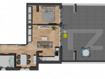 OPORTUNITATE! 2 Camere | Terasa 60 mp | Zona Vivo