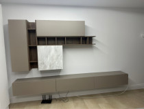 Bibliotecă living Mobexpert stejar gri