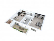 Apartament 2 camere la cheie balcon, bloc nou, cu lift, et