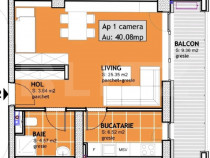 Apartament de vanzare, cu o camera ,40 mp, zona Calea Toront