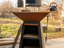 Gratare cu plita inox / baza cuva corten