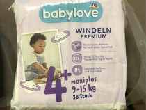 Scutece Babylove premium nr 4+, 9-15 kg, 38 buc.
