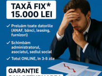 Preluare firma cu datorii taxa fixa garantare cesiune sau banii inapoi