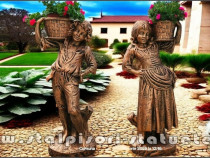 Statuete copii cu coșulețe, arămiu antichizat, model J3,J4.