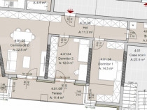 Apartament 3 camere 2 bai, 80 mp, Constructie Noua, Zona The