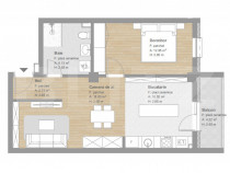 Apartament finisat, 51 mp, tva inclus, ansamblu nou, zona T