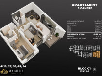 3cam,2bai, dec.(living deschis cu buc), la 3min de metrou...