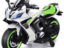 Motocicleta electrica pt. copii, Kinderauto R9, 2x150W, 24V White