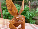 Statueta vultur, acvila, soim - lemn sculptat, 40 cm inaltime