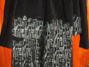 Costum dama : sacou,vesta,fusta culoare negru cu gri -42