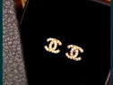 Cercei Chanel Strass new model logo auriu