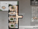 Apartament 3 camere finalizat cu terasa 46 mp