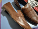 Pantofi dama, PERLATO, marime 42, piele naturala, maro, noi