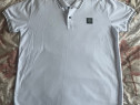 Tricou polo alb stone island