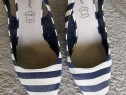 Pantofi dama alb-albastru cu dungi - 37