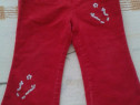 Pantaloni catifea rosii cu margele – 86-92