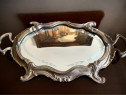 Tava/platou/suport din bronz, vechi, cu oglinda, baroc