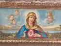 Tablou litografie icoana veche Sfanta Fecioara Maria, 87x45