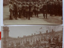 2 fotografii vechi vechi cu militari și oficialități ale vre