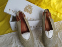 Pantofi piele class Enzo Bertini Original 37 Khaki model imprimat
