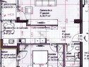 Apartament 2 camere decomandat , 58,7 mp utili + doua balcon