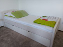 Pat dormitor Serena, cu lada de depozitare, 90x200 cm alb