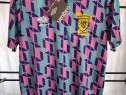 Tricou Retro Scoția Umbro Vintage '90 Design Colorat Roz-Turcoaz NOU M