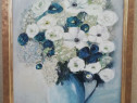 Tablou Natura statica Vas cu flori ulei pe panza 58x78cm