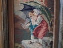 Tablou goblen-tipoen Copii sub umbrela