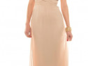 Rochie eleganta din voal si paiete Karysa Beige - m