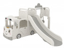 Ansamblu de joaca Kinderplay BUS, 4 in 1 cu tobogan, leagan