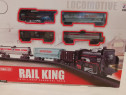 Set Trenuleț Electric Rail King &ndash; 19 piese, Traseu Mare, Funcțional