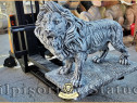 Statuetă leu mare în picioare, gri patinat, model S33.