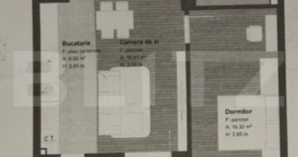 Apartament 2 camere, finisat, 56mp