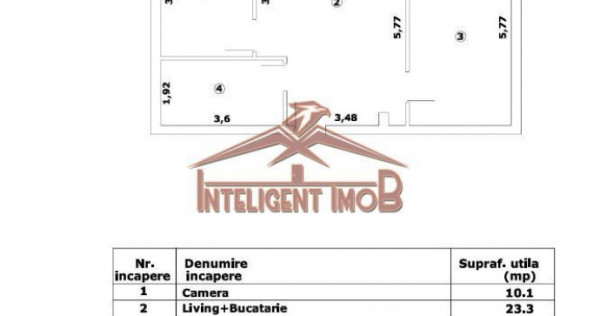 Apartament modern 3 camere de vânzare, 57.6mp utili, zon...