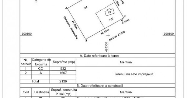 Vând teren intravilan, 2139 mp și casă bătrânească