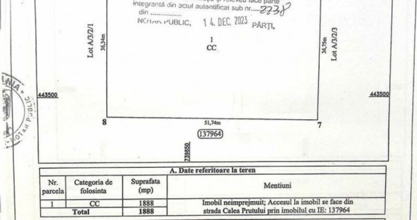 Anunț de vânzare teren intravilan – 2077 mp - zona st...