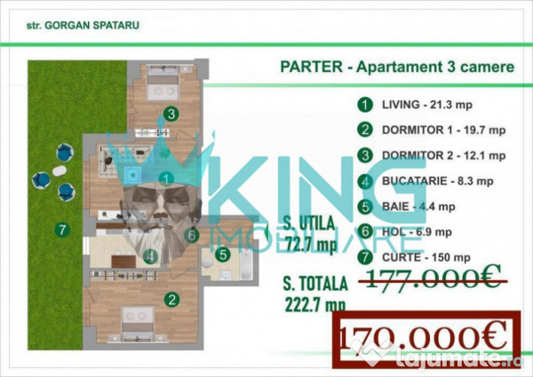 3camere | Colentina | Parter | curte 150mp | bloc nou | parc