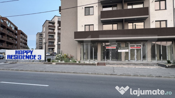 Spațiu comercial parter bloc nou, 136 mp open space, vitrin