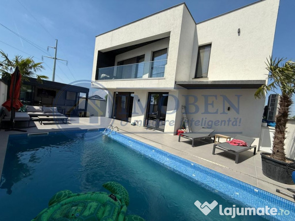 Casa moderna-lux-mobilata-utilata-piscina-220mp
