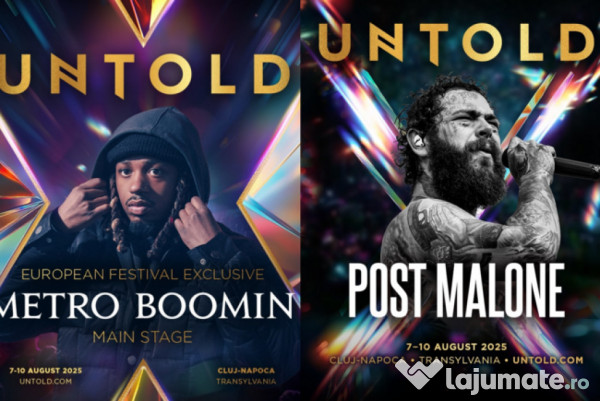 4 bilete untold 2025 + cazare centrala de lux cluj - 4 persoane