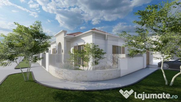 Casa individuala, 4 camere, terasa 22 mpu, curte 300 mp, lug