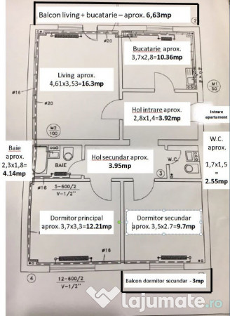 Apartament 3 camere,2 bai,2 balcoane-direct de la proprietar! cetate